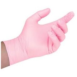 Kesztyű  nitril rózsaszín púdermentes 100db ( XL)