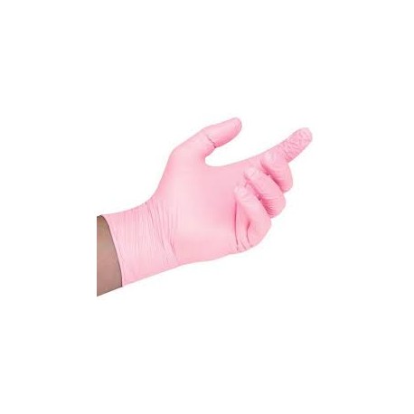 Kesztyű  nitril rózsaszín púdermentes 100db ( XL)