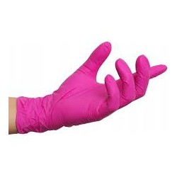 Kesztyű  nitril magenta púdermentes 100db ( M)