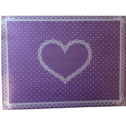 Eszköz aláltét szíves lila 40x30cm