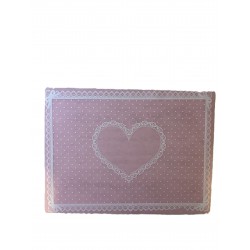 Eszköz aláltét szíves rózsaszín 40x30cm