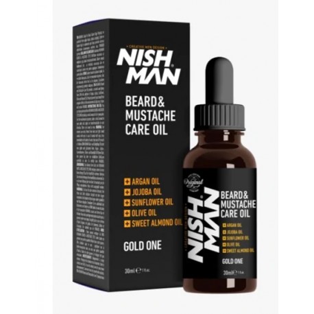 Nish Man Beard & Mustache Care Oil Gold One 30ml