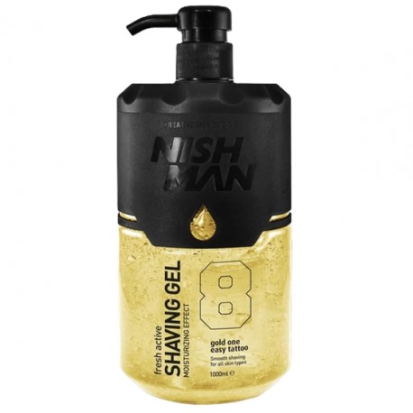 Nish Man Fresh Active Shaving Gel (Gold one) Borotvagél 1000ml (Pro Size)