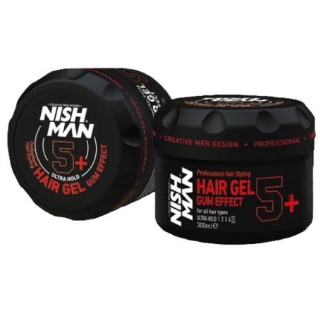 Nish Man Hair Stylin Gel Gum Effect 5+ Ultra Hold Argan 300ml